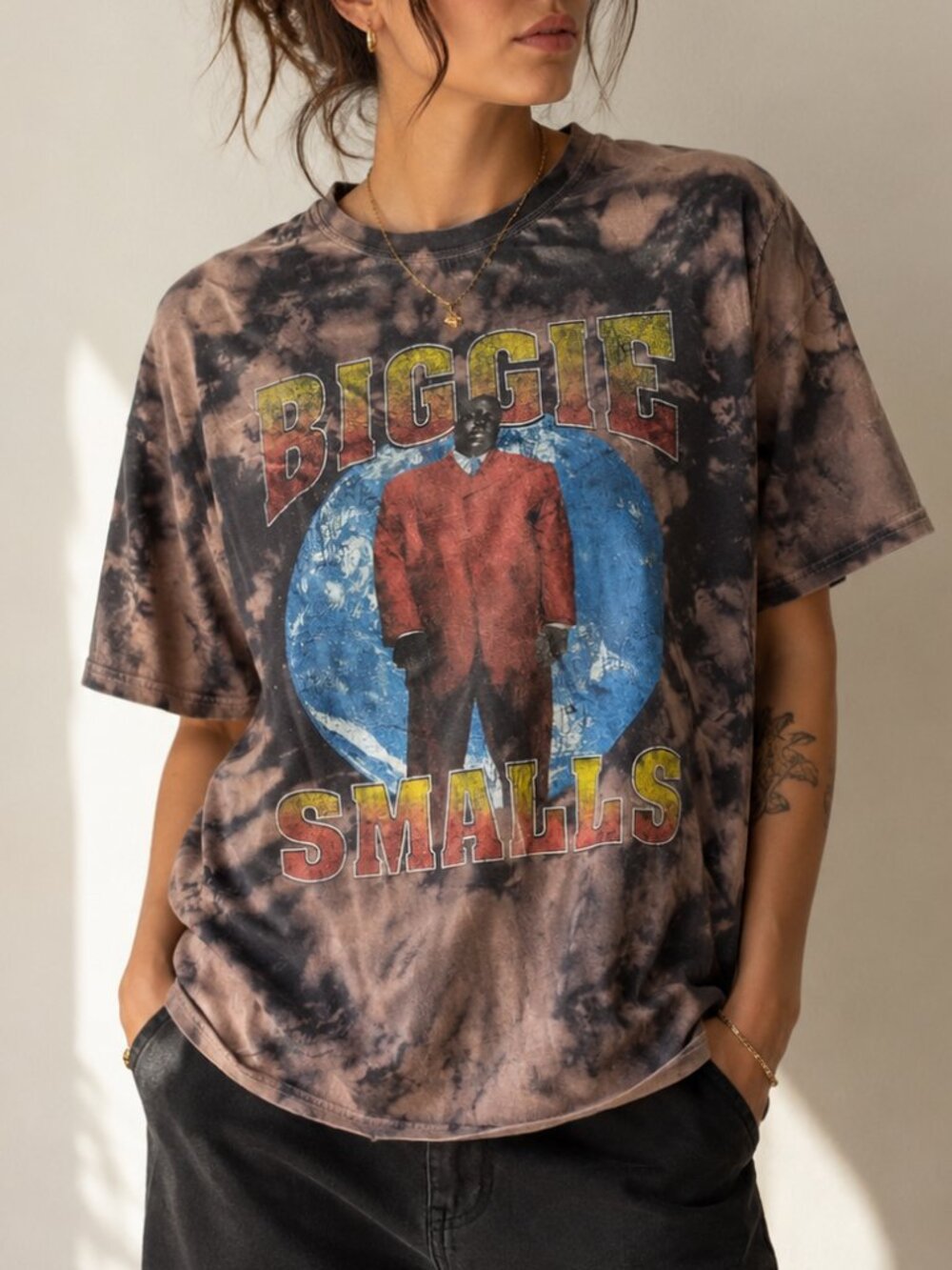 The Notorious B.I.G. Biggie Smalls Graphic Tee | Vintage Wash Bleached Band Rap